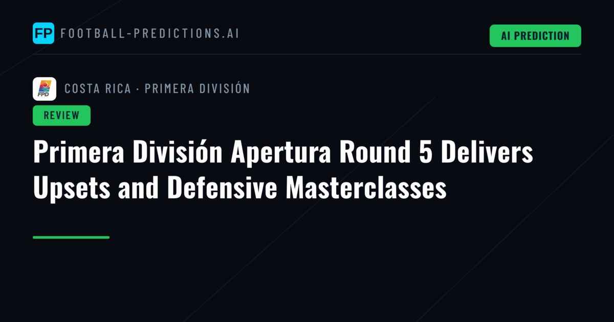 Primera División Apertura Round 5 Delivers Upsets and Defensive Masterclasses