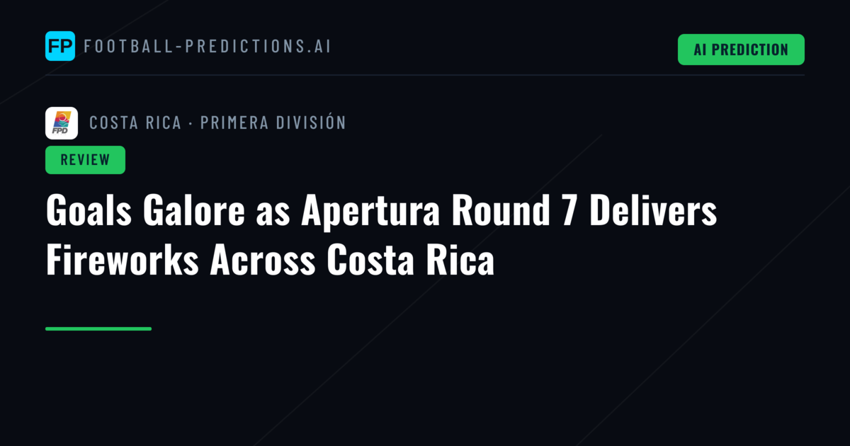 Goals Galore as Apertura Round 7 Delivers Fireworks Across Costa Rica