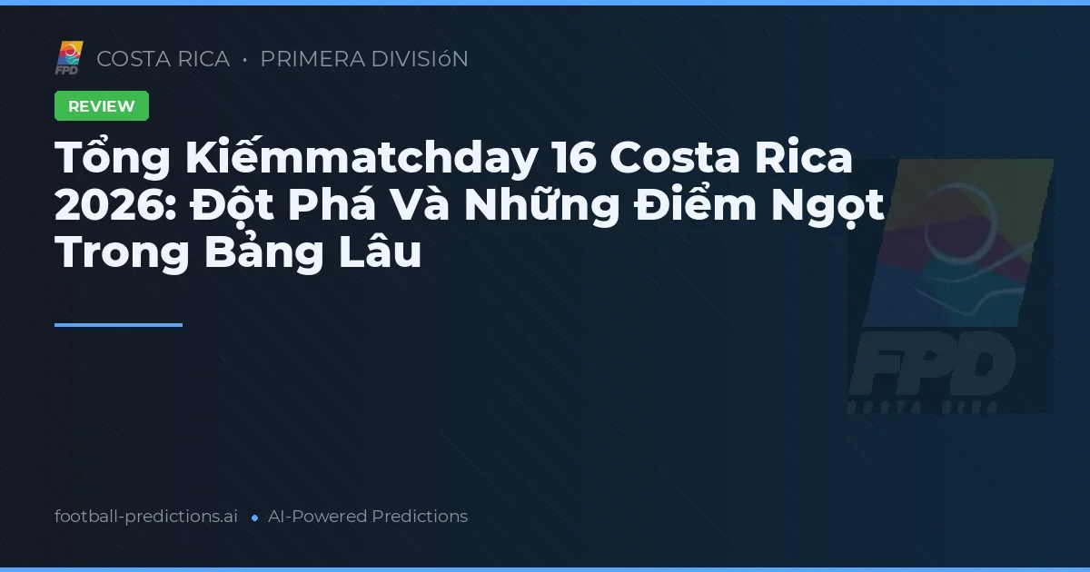 Tổng Kiếmmatchday 16 Costa Rica 2026: Đột Phá Và Những Điểm Ngọt Trong Bảng Lâu