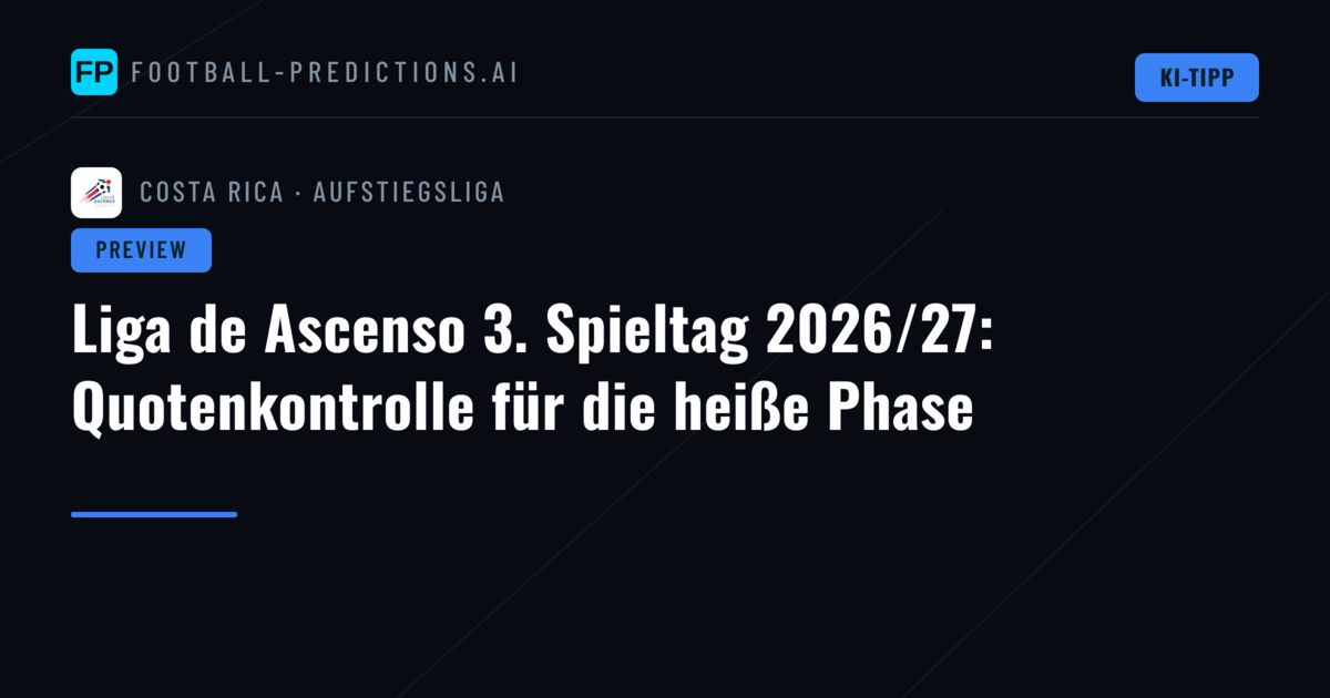 Liga de Ascenso 3. Spieltag 2026/27: Quotenkontrolle für die heiße Phase