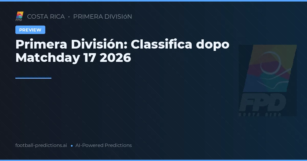 Primera División: Classifica dopo Matchday 17 2026