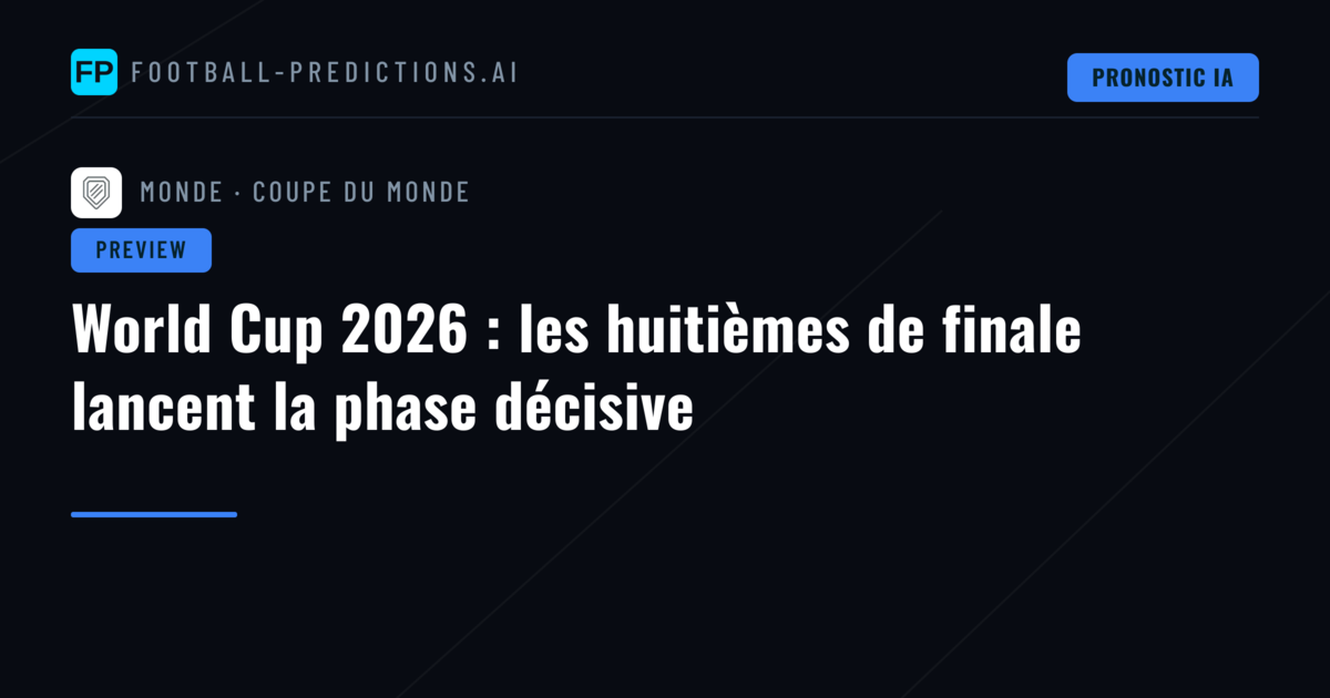 World Cup 2026 : les huitièmes de finale lancent la phase décisive