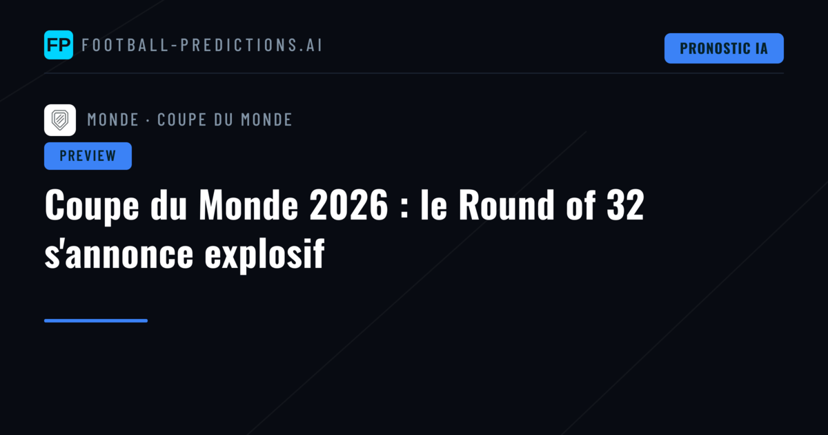 Coupe du Monde 2026 : le Round of 32 s'annonce explosif