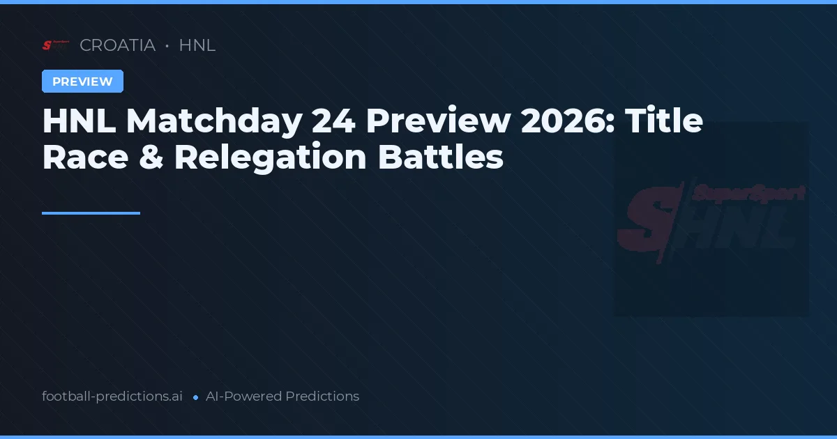 HNL Matchday 24 Preview 2026: Title Race & Relegation Battles