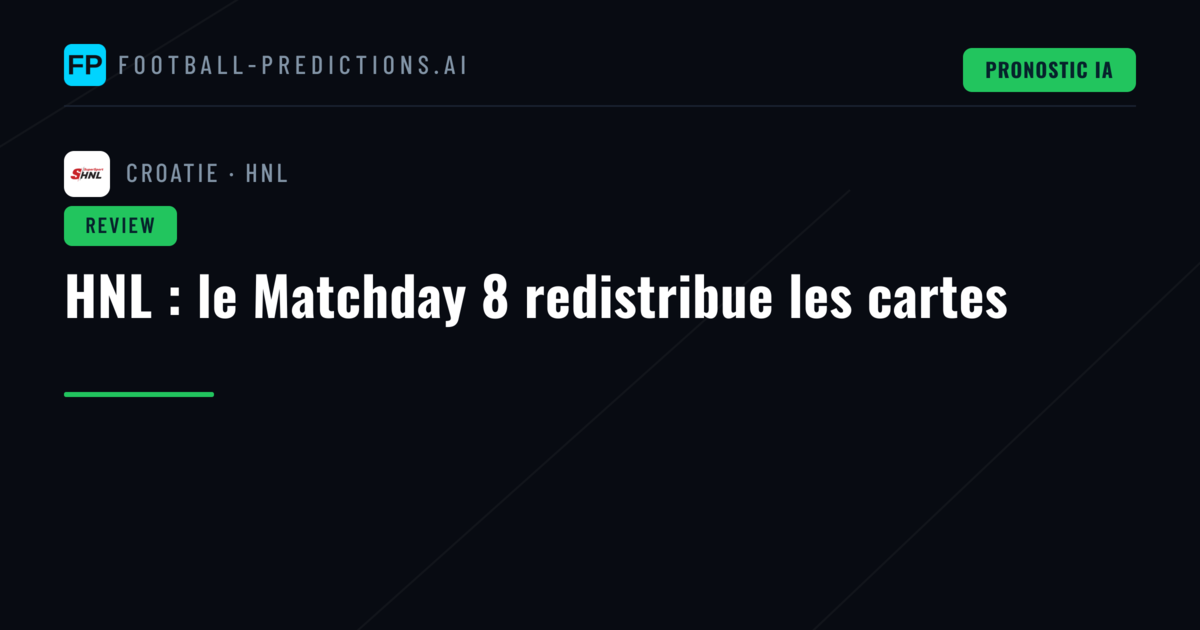HNL : le Matchday 8 redistribue les cartes