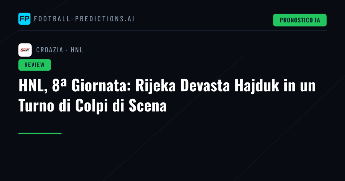 HNL, 8ª Giornata: Rijeka Devasta Hajduk in un Turno di Colpi di Scena