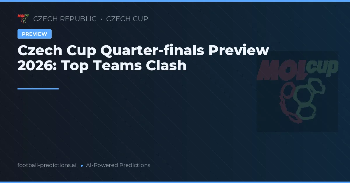 Czech Cup Quarter-finals Preview 2026: Top Teams Clash