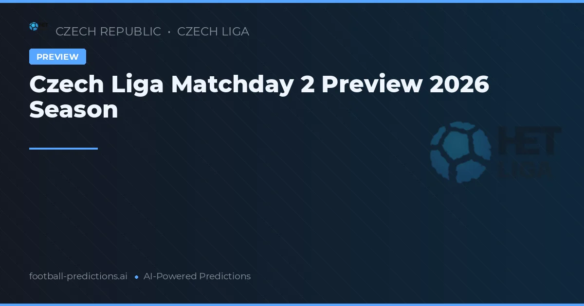 Czech Liga Matchday 2 Preview 2026 Season