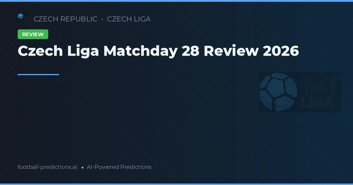 Czech Liga Matchday 28 Review 2026