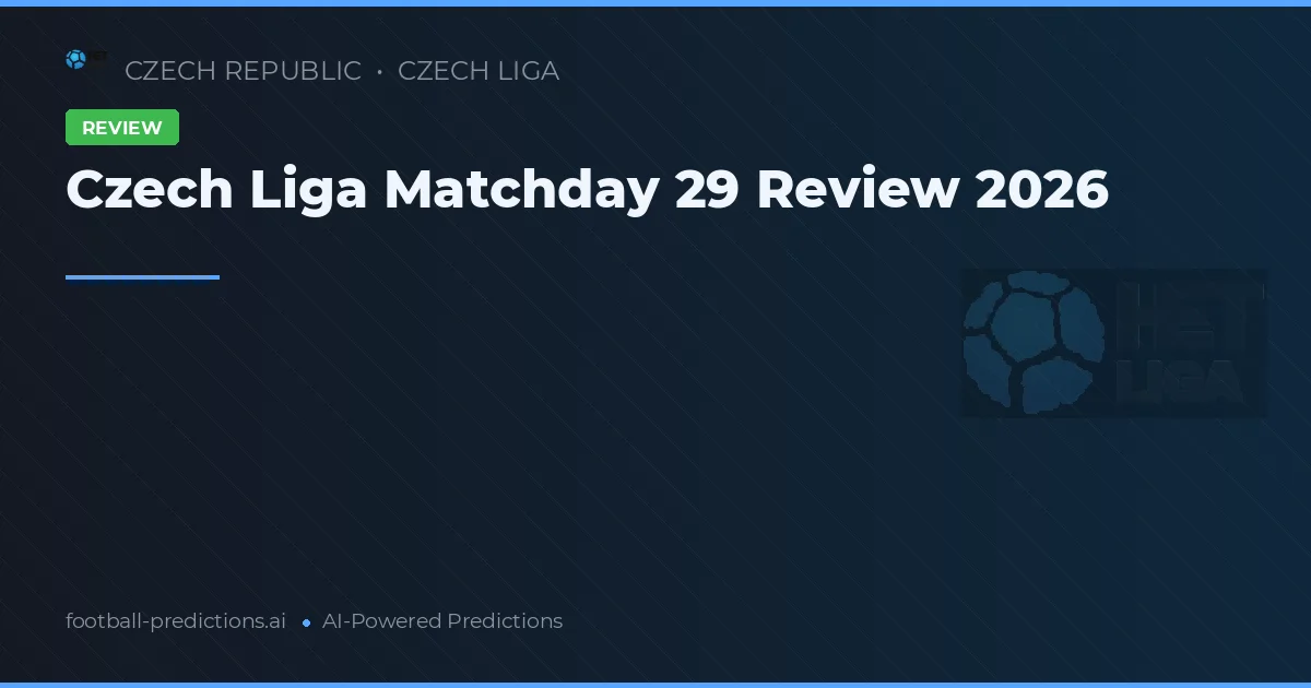 Czech Liga Matchday 29 Review 2026