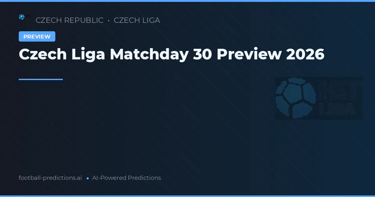 Czech Liga Matchday 30 Preview 2026
