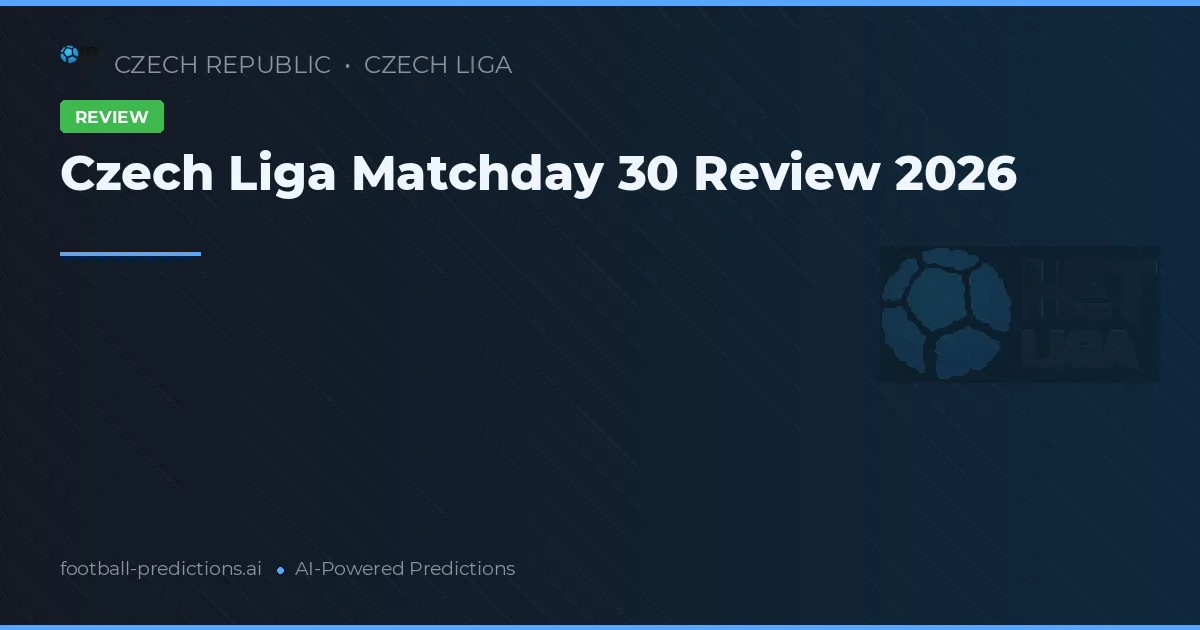Czech Liga Matchday 30 Review 2026