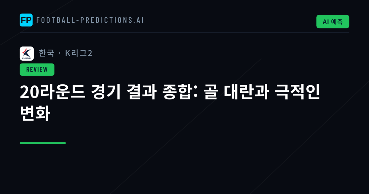20라운드 경기 결과 종합: 골 대란과 극적인 변화