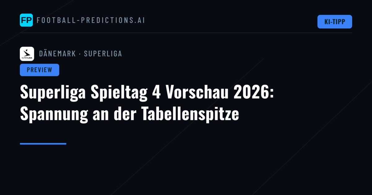 Superliga Spieltag 4 Vorschau 2026: Spannung an der Tabellenspitze