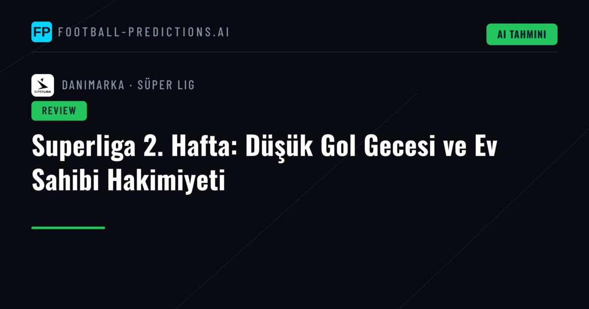 Superliga 2. Hafta: Düşük Gol Gecesi ve Ev Sahibi Hakimiyeti