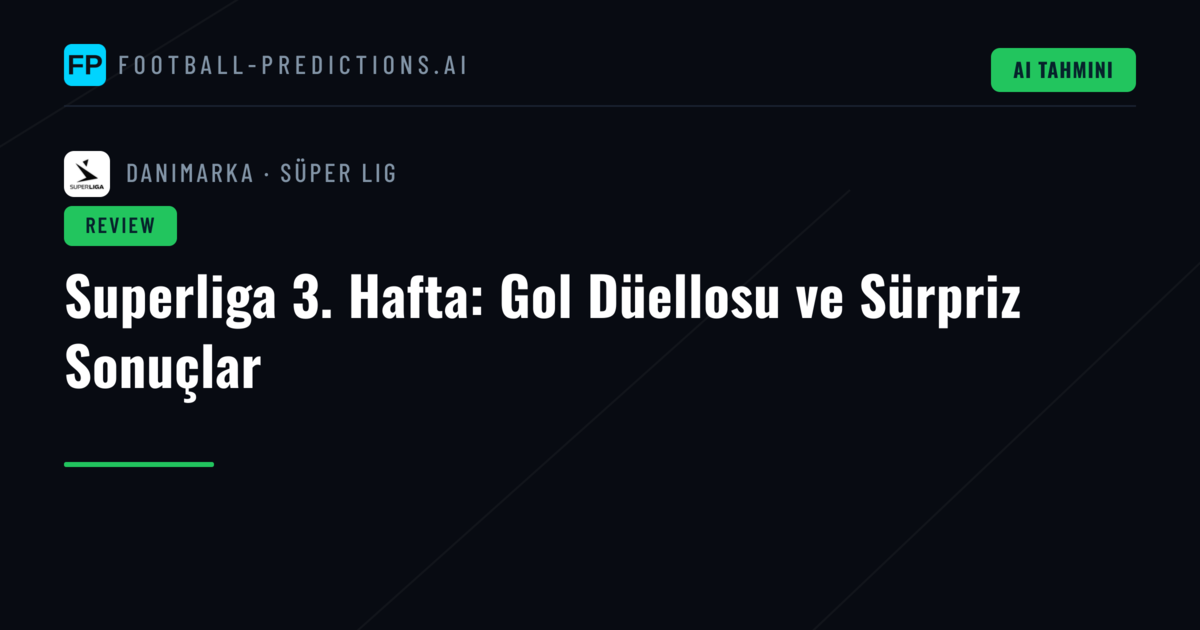 Superliga 3. Hafta: Gol Düellosu ve Sürpriz Sonuçlar