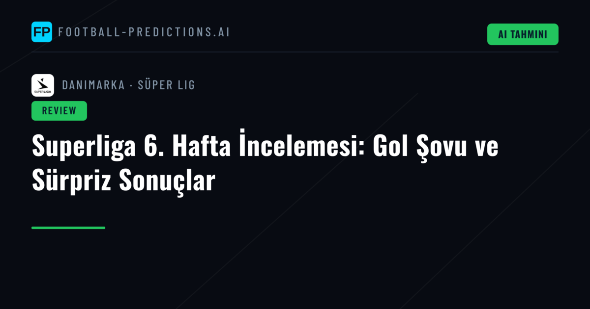 Superliga 6. Hafta İncelemesi: Gol Şovu ve Sürpriz Sonuçlar