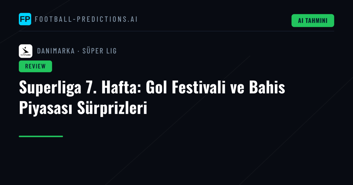 Superliga 7. Hafta: Gol Festivali ve Bahis Piyasası Sürprizleri
