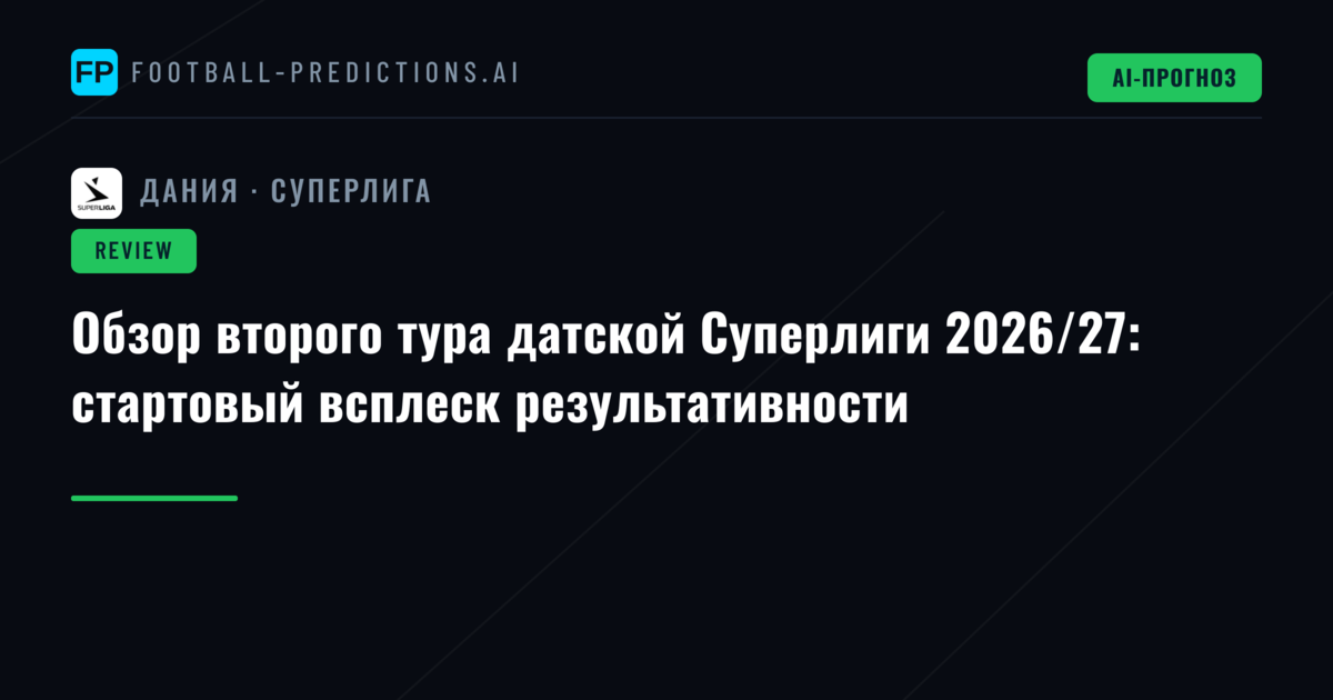 Обзор второго тура датской Суперлиги 2026/27: стартовый всплеск результативности
