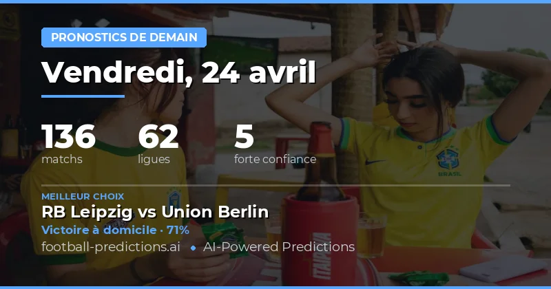 Prédictions pour les matchs de demain : 24 avril 2026