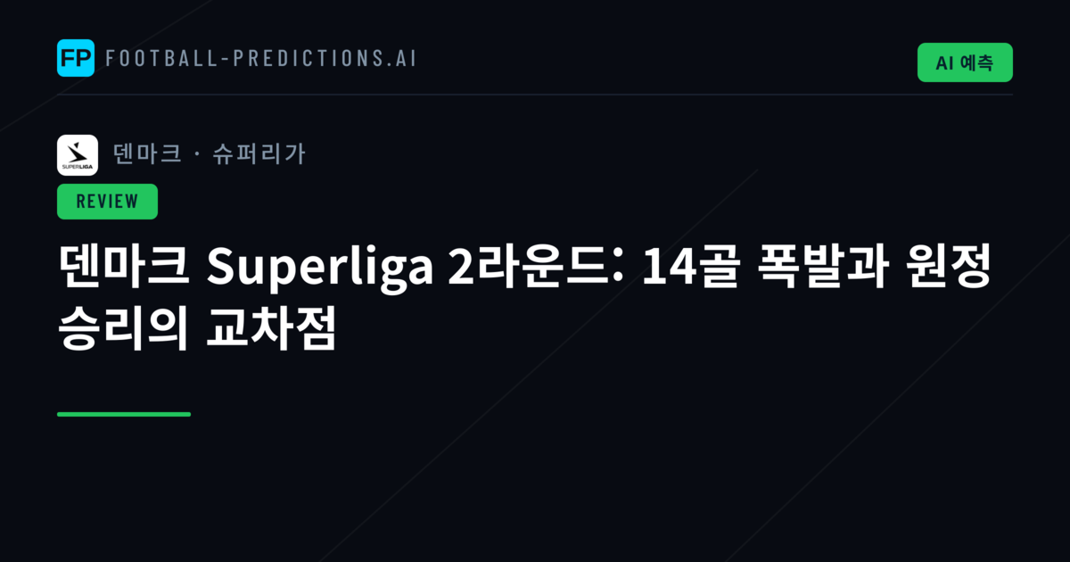 덴마크 Superliga 2라운드: 14골 폭발과 원정 승리의 교차점