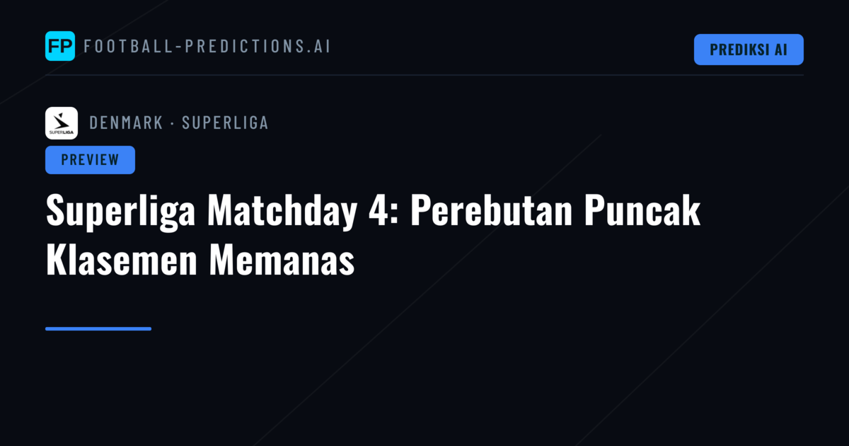 Superliga Matchday 4: Perebutan Puncak Klasemen Memanas