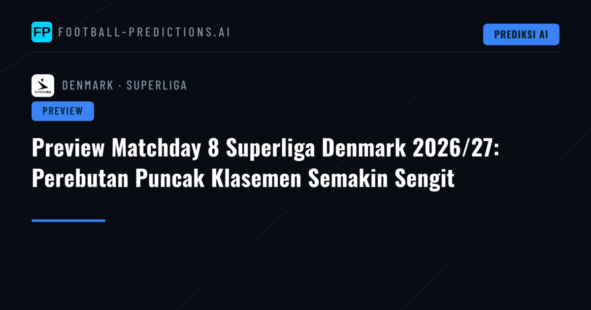 Preview Matchday 8 Superliga Denmark 2026/27: Perebutan Puncak Klasemen Semakin Sengit
