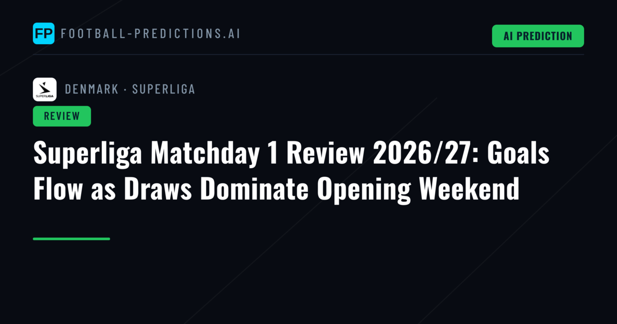 Superliga Matchday 1 Review 2026/27: Goals Flow as Draws Dominate Opening Weekend