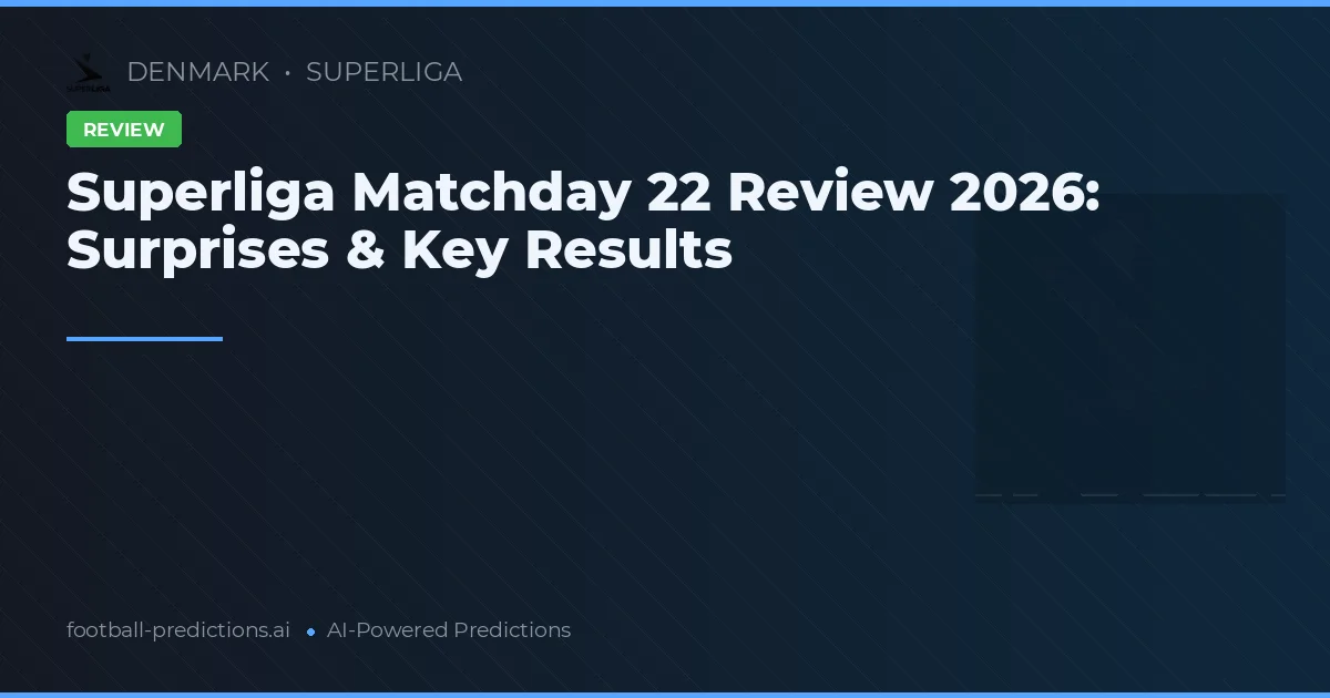 Superliga Matchday 22 Review 2026: Surprises & Key Results