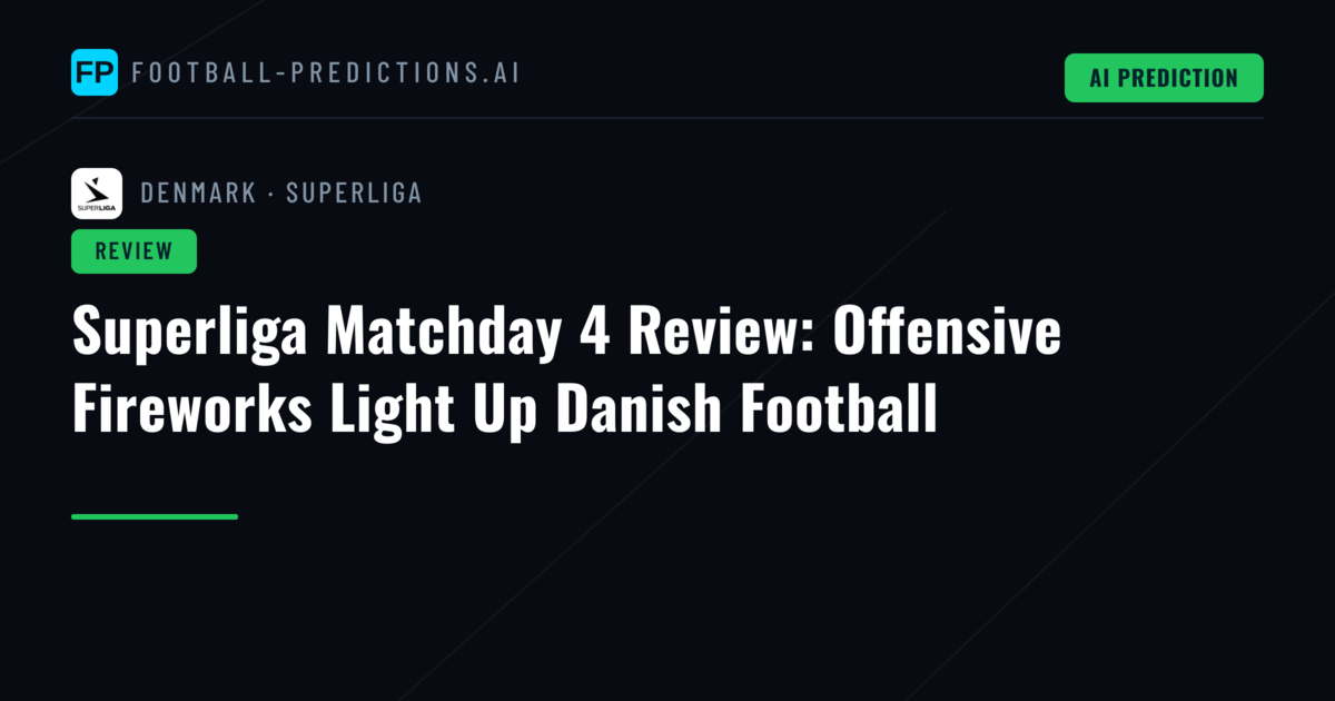 Superliga Matchday 4 Review: Offensive Fireworks Light Up Danish Football