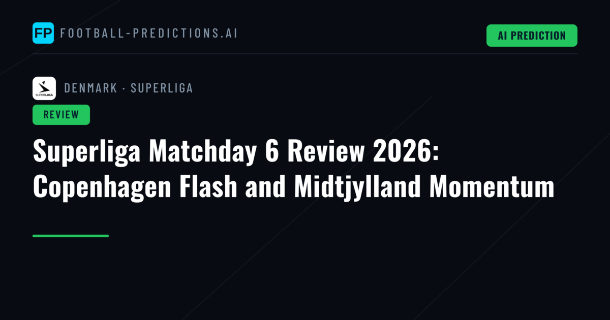 Superliga Matchday 6 Review 2026: Copenhagen Flash and Midtjylland Momentum