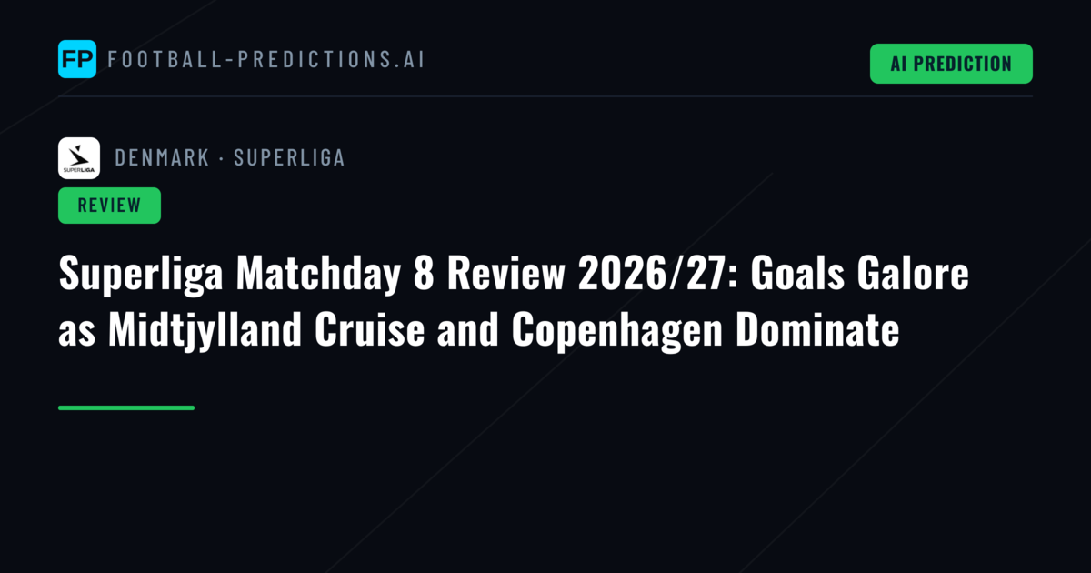 Superliga Matchday 8 Review 2026/27: Goals Galore as Midtjylland Cruise and Copenhagen Dominate
