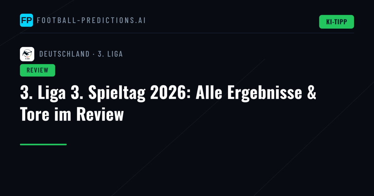 3. Liga 3. Spieltag 2026: Alle Ergebnisse & Tore im Review