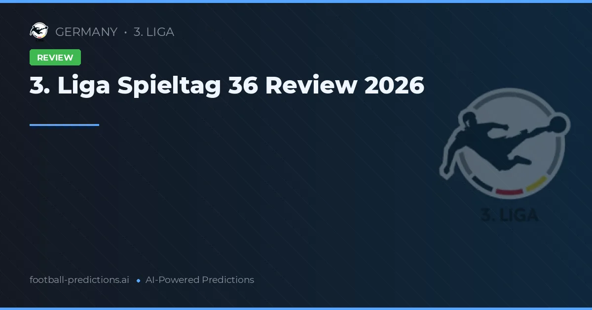 3. Liga Spieltag 36 Review 2026