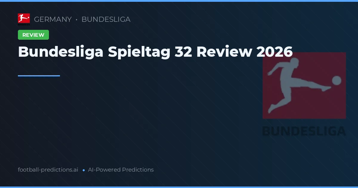 Bundesliga Spieltag 32 Review 2026