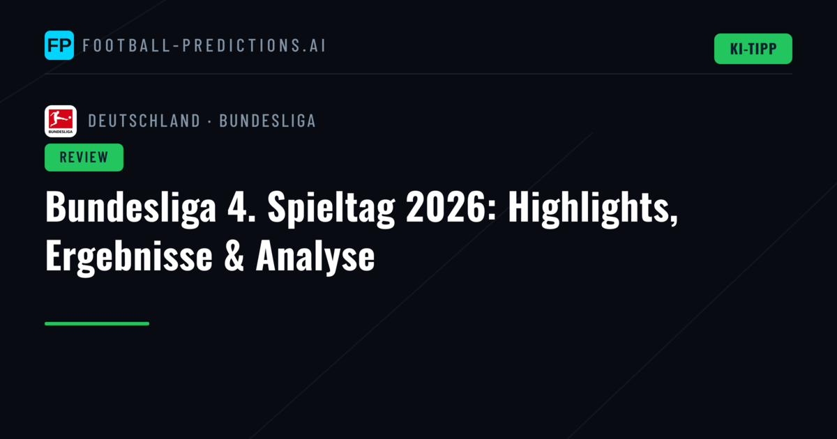 Bundesliga 4. Spieltag 2026: Highlights, Ergebnisse & Analyse