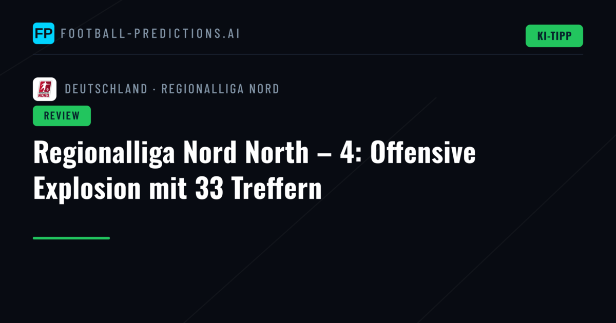 Regionalliga Nord North – 4: Offensive Explosion mit 33 Treffern