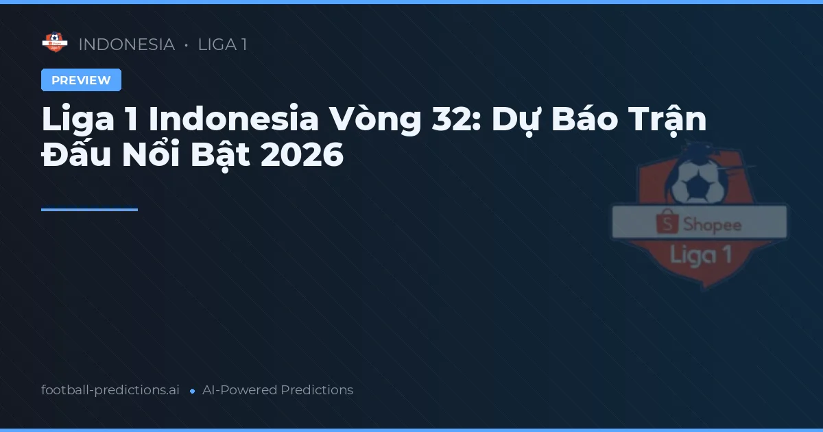 Liga 1 Indonesia Vòng 32: Dự Báo Trận Đấu Nổi Bật 2026