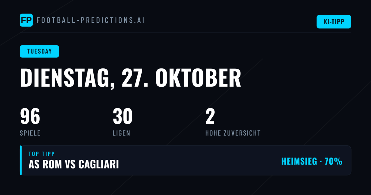 Top Picks für Dienstag, 27. Okt. 2026
