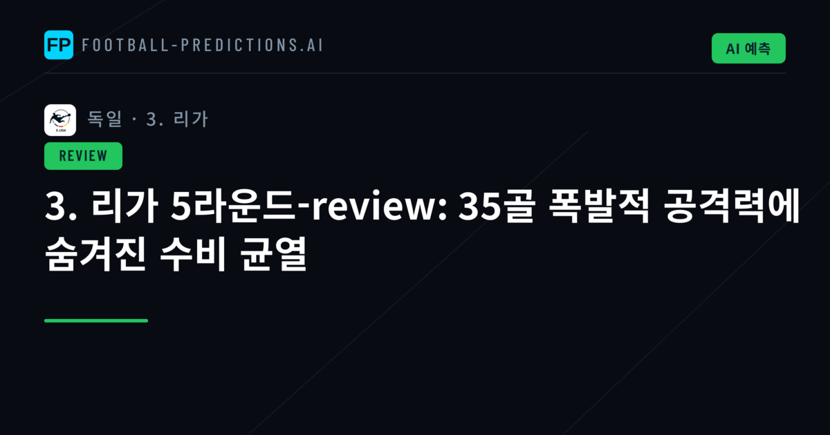 3. 리가 5라운드-review: 35골 폭발적 공격력에 숨겨진 수비 균열