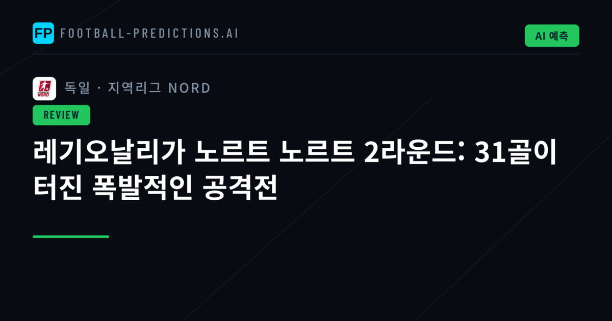 레기오날리가 노르트 노르트 2라운드: 31골이 터진 폭발적인 공격전