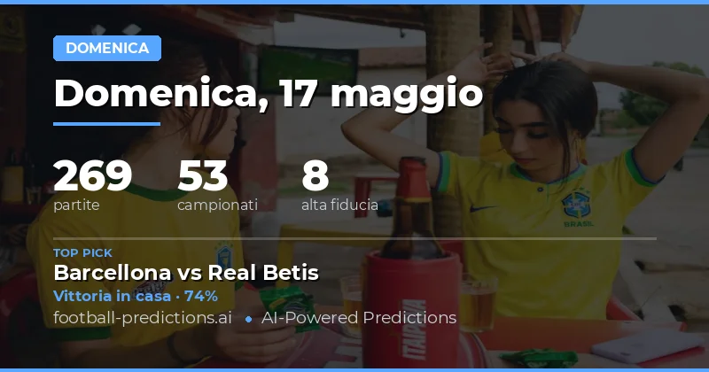 Previsioni Partite Domenica 17 Maggio 2026