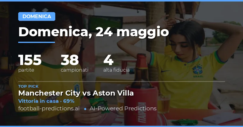 Pronostici Calcio per la Domenica 24 Maggio 2026