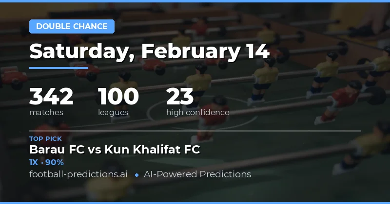 Double Chance Predictions 14 Feb 2026: Top Tips & Data Analysis