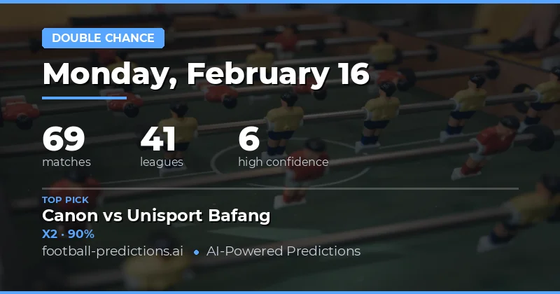 Double Chance Predictions for 16 Feb 2026: Key Safe Bets & Insights