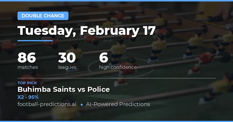 Double Chance Predictions for 17 Feb 2026: Expert Tips & Insights