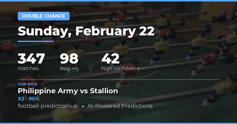 Double Chance Predictions 22 Feb 2026