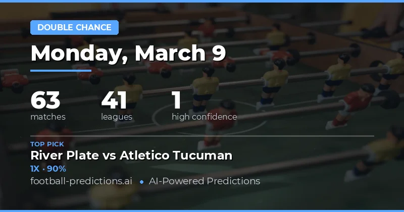 Double Chance Predictions 9 Mar 2026: Safest Picks & Analysis