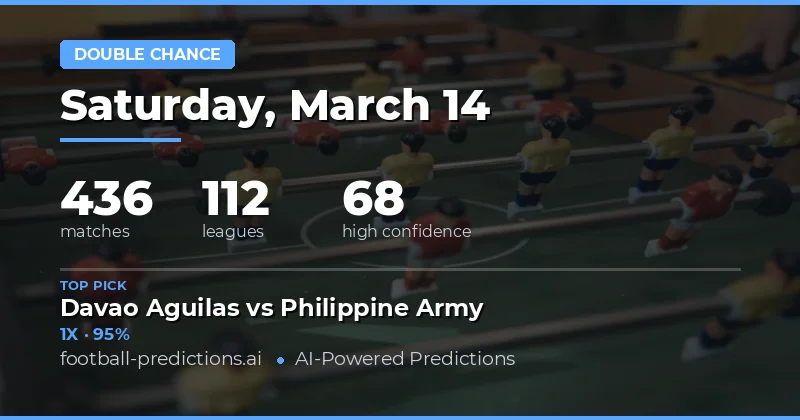 Double Chance Predictions 14 Mar 2026