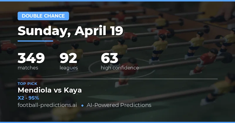 Double Chance Insights for 19 April 2026